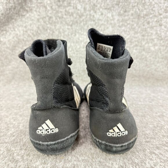 ✅ Mens 10.5 Adidas Wrestling High Top Athletic Shoes/Sneaker Black White Mesh - Picture 7 of 13